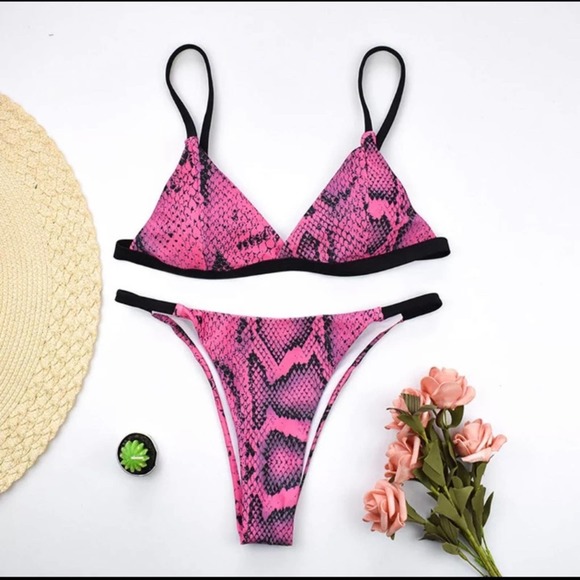 Purple Snake Skin Bikini Bathing Suit - Picture 4 of 4